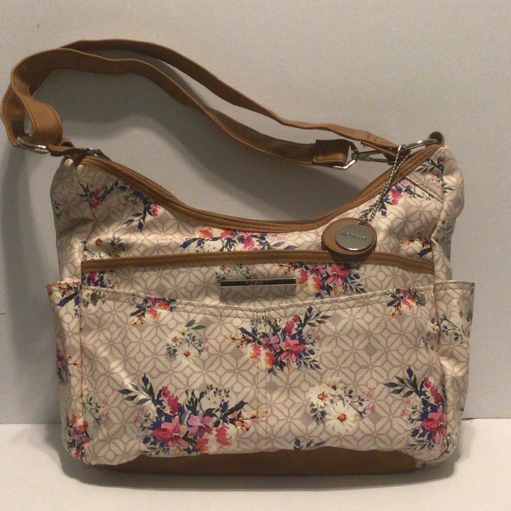 Rosetti Floral Shoulder Bag in Beige and Tan